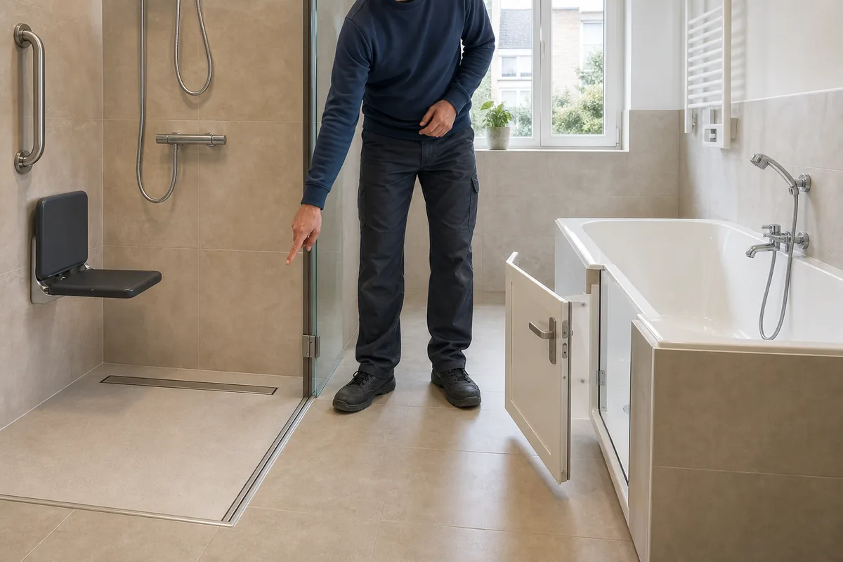 Baignoire à porte ou douche PMR ?